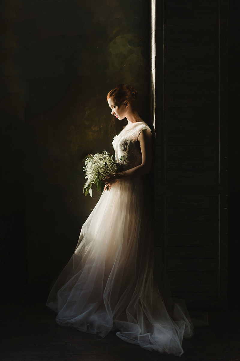 Bride surrounded by darkness